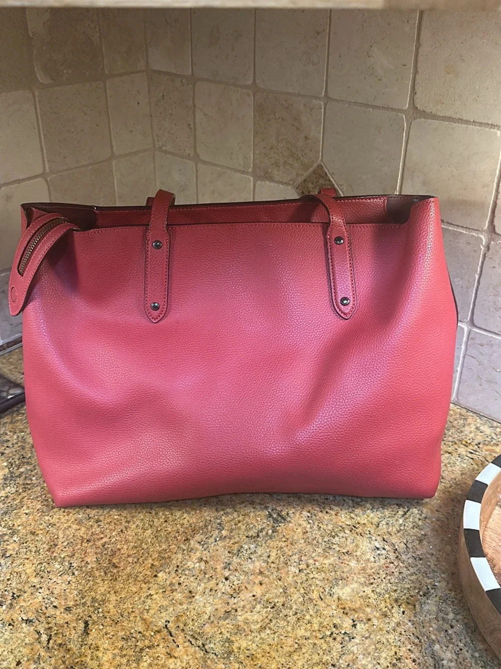 Coach Pink Pebbled Leather Shoulder Tote
